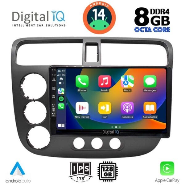 DIGITAL IQ BXF 7187_CPAA (9inc) MULTIMEDIA TABLET for HONDA CIVIC 4D mod. 2001-2006 - Image 2