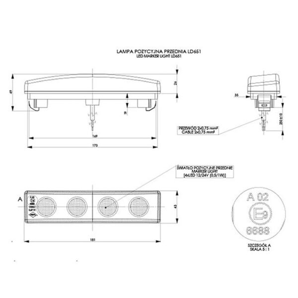 5W 181x48mm ΜΑΥΡΟ 1ΤΕΜ - AIN-161143 LEFKELIS.GR