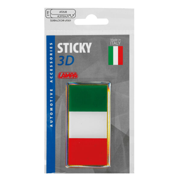 ΑΥΤΟΚΟΛΛΗΤΟ ΣΗΜΑ 3D ΣΗΜΑΙΑ ΙΤΑΛΙΑΣ 78x40mm LAMPA - 1 Τεμ. - Image 2
