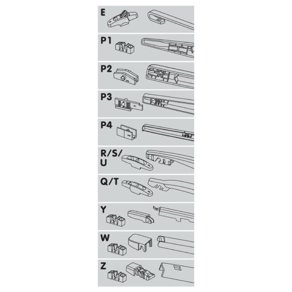 ΥΑΛΟΚΑΘΑΡΙΣΤΗΡΑΣ ΠΙΣΩ ONE FIT FLAT 43cm (17") 1ΤΕΜ. ΜΕ 10 ΑΝΤΑΠΤΟΡΕΣ (VW GROUP) - Image 2