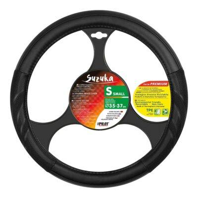 ALL IN POINT ΚΑΛΥΜΜΑ ΤΙΜΟΝΙΟΥ SUZUKA (S) 35/37cm ΔΕΡΜΑΤΙΝΗ ΜΑΥΡΟ ΑΟΣΜΟ ECO-FRIENDLY - AIN-162876 LEFKELIS.GR