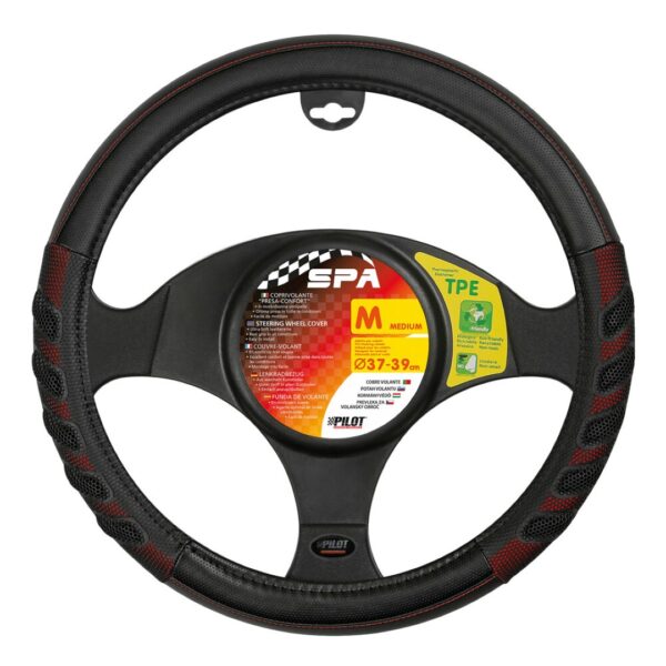ΚΑΛΥΜΜΑ ΤΙΜΟΝΙΟΥ SPA (Μ) 37/39 cm ΔΕΡΜΑΤΙΝΗ ΜΑΥΡΟ/ΚΟΚΚΙΝΟ ΑΟΣΜΟ ECO-FRIENDLY - Image 2