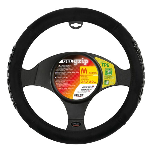 ALL IN POINT ΚΑΛΥΜΜΑ ΤΙΜΟΝΙΟΥ GEL GRIP (M) 37/39cm ΜΙΚΡΟΙΝΕΣ/ΤΖΕΛ ΜΑΥΡΟ ΑΟΣΜΟ ECO-FRIENDLY - AIN-162896 iluma.GR