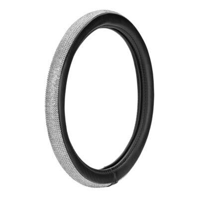 ALL IN POINT ΚΑΛΥΜΜΑ ΤΙΜΟΝΙΟΥ DIAMONDS SILVER (S) 35/37cm ΣΥΝΘΕΤΙΚΟ ΔΕΡΜΑ SKEENTEX ΜΑΥΡΟ/ΑΣΗΜΙ LAMPA  - 1 ΤΕΜ. - AIN-183290 LEFKELIS.GR