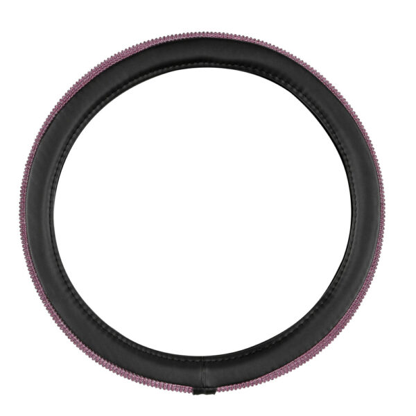 ΚΑΛΥΜΜΑ ΤΙΜΟΝΙΟΥ DIAMONDS PINK (S) 35/37cm ΣΥΝΘΕΤΙΚΟ ΔΕΡΜΑ SKEENTEX ΜΑΥΡΟ/POZ LAMPA - 1 ΤΕΜ. - Image 2