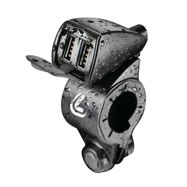 ΦΟΡΤΙΣΤΗΣ USB ΔΙΠΛΟΣ TREK 12/24V 5400mA ΜΕ ΒΑΣΗ ΣΤΗΡΙΞΗΣ ΤΙΜΟΝΙΟΥ 21-32mm ΚΑΙ ΚΑΛΩΔΙΟ 150cm ΑΔΙΑΒΡΟΧΟΣ - Image 2