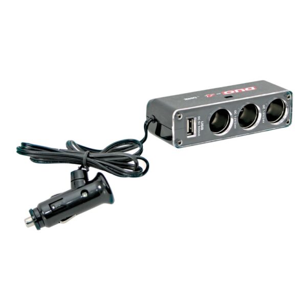 ALL IN POINT ΑΝΤΑΠΤΟΡΑΣ ΑΝΑΠΤΗΡΑ 3 ΘΕΣΕΩΝ 12/24V- 5A ΜΕ USB 5V ΚΑΙ LED DUAL-POWER ΜΕ ΚΑΛΩΔΙΟ 90 cm (ΠΟΛΥΠΡΙΖΟ) - AIN-70111 iluma.GR
