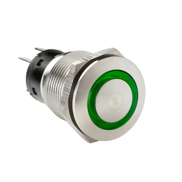 ALL IN POINT ΔΙΑΚΟΠΤΗΣ ΜΠΟΥΤΟΝ (BUTTON) 12/24V 5Amax 5PIN IP65 ON/OFF ME LED ΠΡΑΣΙΝΟ ΑΝΟΞΕΙΔΩΤΟ ΑΤΣΑΛΙ LAMPA - 1 TEM. - AIN-176884 iluma.GR