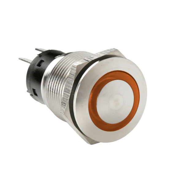 ALL IN POINT ΔΙΑΚΟΠΤΗΣ ΜΠΟΥΤΟΝ (BUTTON) 12/24V 5Amax 5PIN IP65 ON/OFF ME LED ΠΟΡΤΟΚΑΛΙ ΑΝΟΞΕΙΔΩΤΟ ΑΤΣΑΛΙ LAMPA - 1 TEM. - AIN-176886 iluma.GR