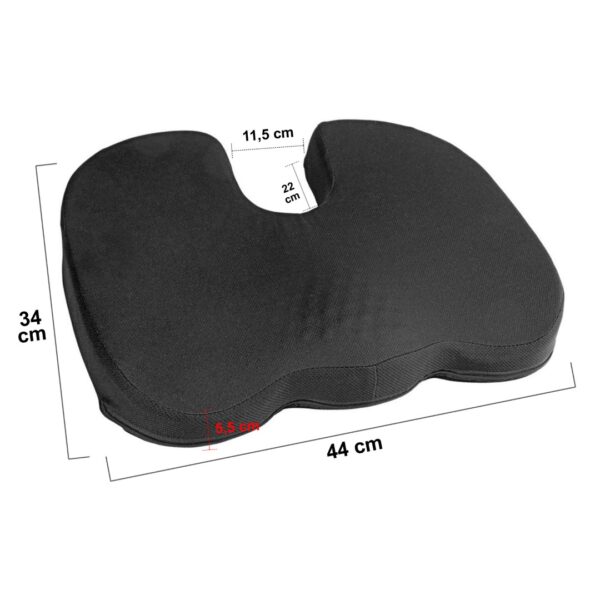 ΜΑΞΙΛΑΡΙ ΚΑΘΙΣΜΑΤΟΣ ERGO SEAT CONTOUR ΜΕ GEL ΚΑΙ ΑΦΡΟ MEMORY FOAM (ΜΑΥΡΟ) - 1 ΤΕΜ. - Image 2