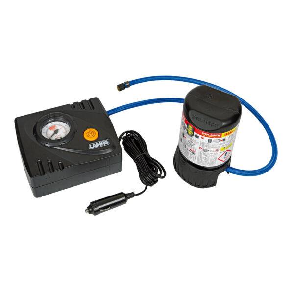ALL IN POINT Κομπρεσέρ Ελαστικών 12V 450ml με υγρό επισκευής 450ml Μανόμετρο ΚΑΙ Μετρητή Πίεσης - AIN-139173 iluma.GR