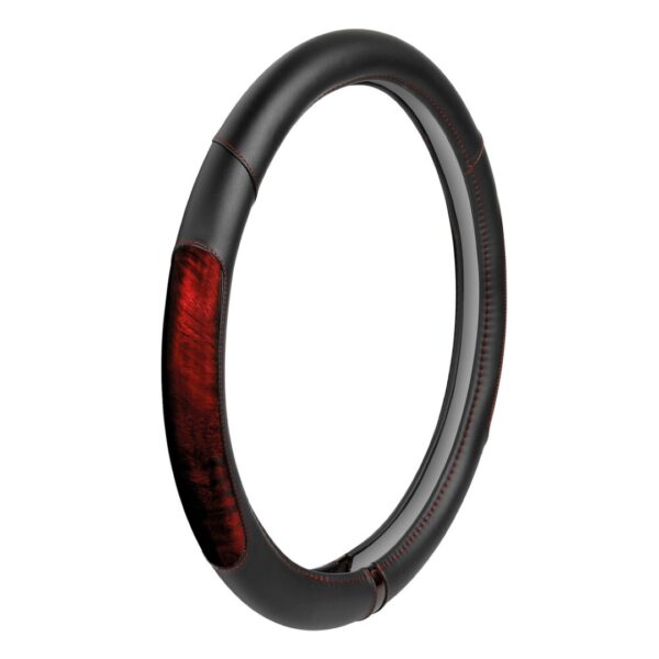 ΚΑΛΥΜΜΑ ΤΙΜΟΝΙΟΥ ΦΟΡΤΗΓΟΥ PEARL RED ΔΕΡΜΑΤΙΝΗ ΜΑΥΡΟ/ΚΟΚΚΙΝΟ (S) 42-44cm ΟΙΚΟΛΟΓΙΚΟ ΚΑΙ ΑΟΣΜΟ - Image 2