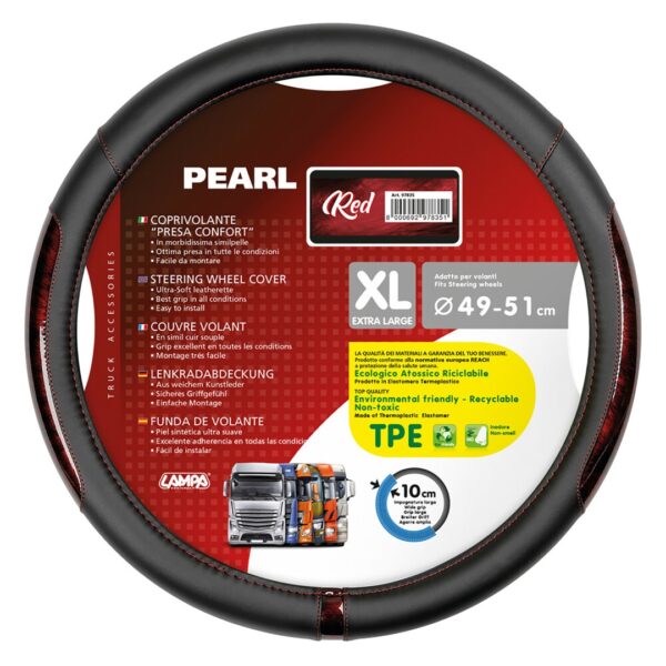 ALL IN POINT ΚΑΛΥΜΜΑ ΤΙΜΟΝΙΟΥ ΦΟΡΤΗΓΟΥ PEARL RED ΔΕΡΜΑΤΙΝΗ ΜΑΥΡΟ/ΚΟΚΚΙΝΟ (XL) 49-51cm ΟΙΚΟΛΟΓΙΚΟ ΚΑΙ ΑΟΣΜΟ - AIN-162977 iluma.GR