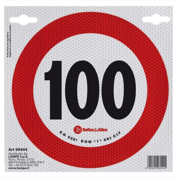 ΣΗΜΑ ΤΑΧΥΤΗΤΑΣ ΧΙΛΙΟΜΕΤΡΩΝ 100km/h ΑΥΤΟΚΟΛΛΗΤΟ - Image 2