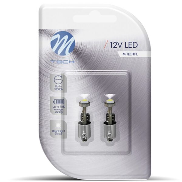 72W BA9s (ΜΙΝΙΟΝ) LED 1xSMD5050 CAN-BUS ΛΕΥΚΟ BLISTER 2ΤΕΜ. - AIN-143678 iluma.GR