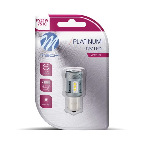 ALL IN POINT ΛΑΜΠΑΚΙ PY21W 12/24V BA15s 12xSMD3030 LED CAN-BUS ΠΟΡΤΟΚΑΛΙ PLATINIUM BLISTER M-TECH - 1 ΤΕΜ - AIN-183461 LEFKELIS.GR