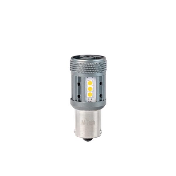 ΛΑΜΠΑΚΙ PY21W 12/24V BA15s 12xSMD3030 LED CAN-BUS ΠΟΡΤΟΚΑΛΙ PLATINIUM BLISTER M-TECH - 1 ΤΕΜ - Image 2
