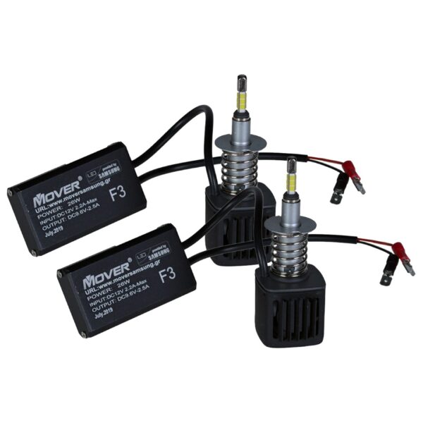H3 12V 2x26W 6500K 5200lm 12 LED KIT ΣΕΙΡΑ F3 SAMSUNG ΜΕ ΨΥΚΤΡΑ ΚΑΙ ΥΓΡΟ ΚΛΕΙΣΤΟΥ ΚΥΚΛΩΜΑΤΟΣ - 2 ΤΕΜ. - Image 2