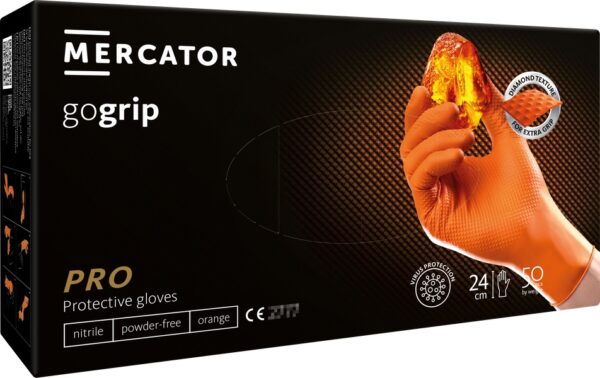 ALL IN POINT ΓΑΝΤΙΑ ΝΙΤΡΙΛΙΟΥ MERCATOR GOGRIP ΣΕ ΠΟΡΤΟΚΑΛΙ ΧΡΩΜΑ XXLARGE (XXL) ΑΜΙΟ - 50 ΤΕΜ. - AIN-181916 LEFKELIS.GR