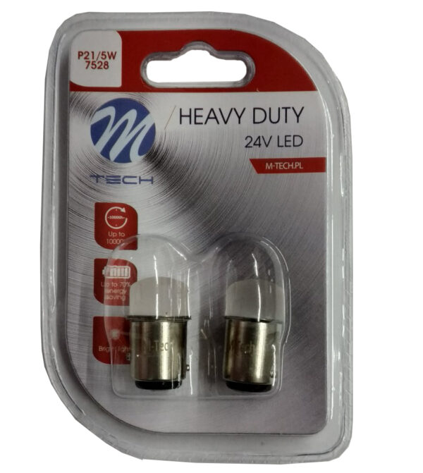 ALL IN POINT P21/5W 24V BAY15d 9xSMD3014 LED ΚΟΚΚΙΝΟ HEAVY-DUTY BLISTER M-TECH - 2 ΤΕΜ. - AIN-174837 LEFKELIS.GR