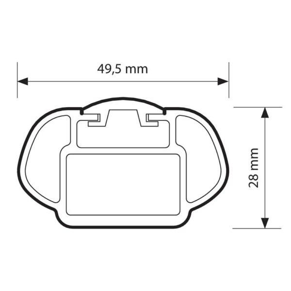 ΜΠΑΡΕΣ ΟΡΟΦΗΣ ΓΙΑ S/W RAIL-TOP ΑΛΟΥΜΙΝΙΟΥ 140cm ΜΕ ΚΛΕΙΔΙ 2τεμ. - Image 2