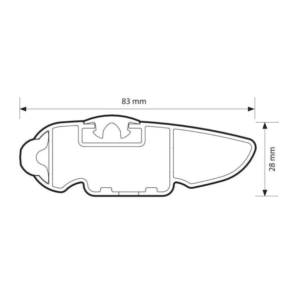 ΜΠΑΡΑ ΟΡΟΦΗΣ ΑΛΟΥΜΙΝΙΟΥ 99cm ΜΑΥΡΗ SILENZIO CX ORIGINE SYSTEM ( STANDARD / FLUSH RAILING)NORDRIVE - 1 ΤΕΜ. - Image 2