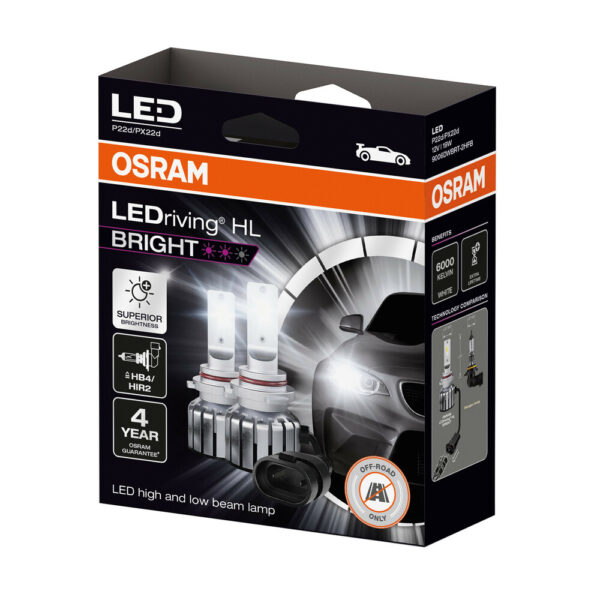 HB4/HIR2 P22d/PX22d 12V 19W 6.000k 1900lm LED LEDRIVING HL BRIGHT OSRAM LAMPA -2 ΤΕΜ - Image 2