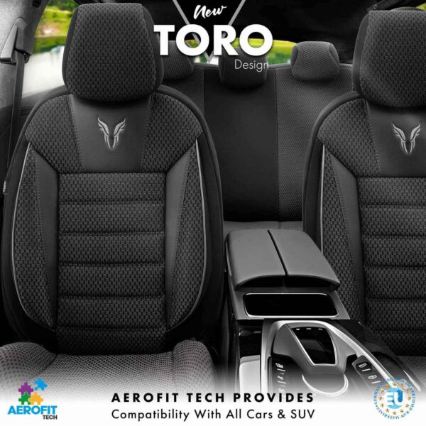 ΚΑΛΥΜΜΑΤΑ ΚΑΘΙΣΜΑΤΩΝ OTOM TORO 902 BLACK/SMOKED ΜΑΥΡΟ/ΓΚΡΙ ΥΦΑΝΤΟ ΥΦΑΣΜΑ SET ΑΜΙΟ - 1 σετ. - Image 2