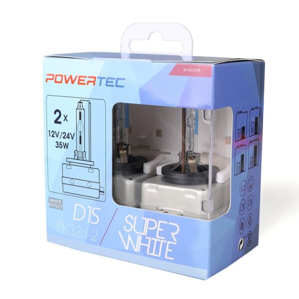 D1S 12V 34W PK32d-2 5.000K POWERTEC SUPER WHITE 2ΤΕΜ. M-TECH - Image 2