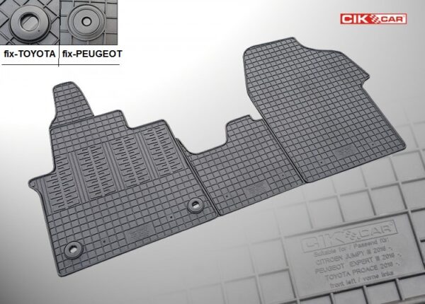 ΜΑΡΚΕ ΠΑΤΑΚΙΑ ΣΕ ΣΚΑΦΗ ΛΑΣΤΙΧΟ ΓΙΑ TOYOTA PROACE / CITROEN JUMPY / PEUGEOT EXPERT FURGON 2016+ ΣΕ ΜΑΥΡΟ ΧΡΩΜΑ ΜΕ ΣΤΡΟΓΓΥΛΑ ΚΟΥΜΠΩΜΑΤΑ CIK - 3 ΤΕΜ. - Image 2