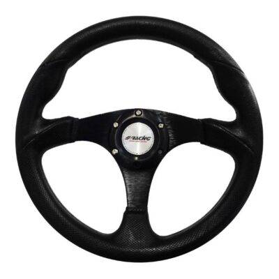ALL IN POINT ΤΙΜΟΝΙ BARCHETTA EVO - ΜΑΥΡΟ ΟΙΚΟΛΟΓΙΚΟ ΔΕΡΜΑ 320mm - AIN-149095 LEFKELIS.GR