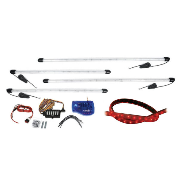 ALL IN POINT ΣΩΛΗΝΕΣ UNDERCAR LED ΚΟΚΚΙΝΟ ΧΡΩΜΑ 2x95cm & 2x125cm - 1 kit. - AIN-174655 LEFKELIS.GR