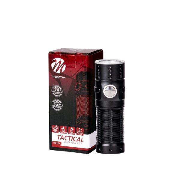 ALL IN POINT ΦΑΚΟΣ ΧΕΙΡΟΣ 1x10W 490lm IP65 71mm Φ23mm 1100mAh Li-ion TACTICAL LASER FLASHLIGHT M-TECH - 1 Τεμ. - AIN-183253 LEFKELIS.GR
