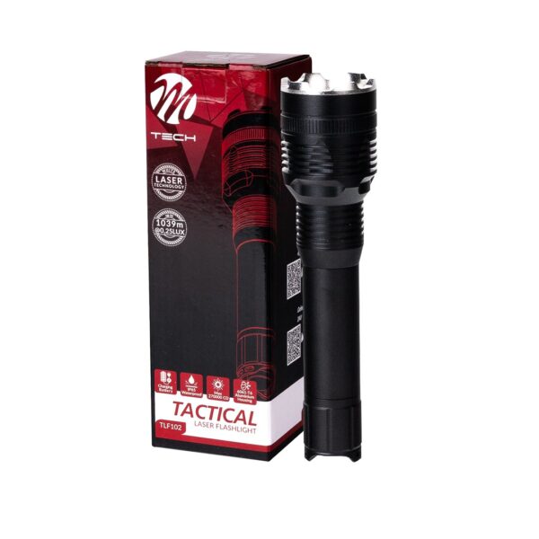 ALL IN POINT ΦΑΚΟΣ ΧΕΙΡΟΣ 1x10W 240lm IP65 171mm Φ42mm 3300mAh Li-ion TACTICAL LASER FLASHLIGHT M-TECH - 1 Τεμ. - AIN-183254 LEFKELIS.GR