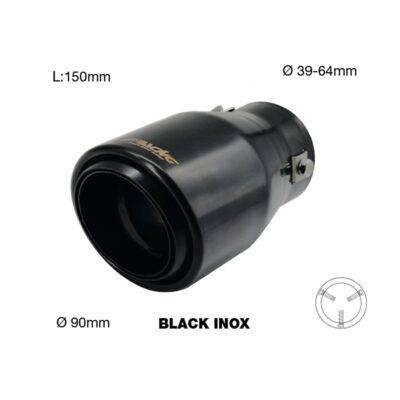 ALL IN POINT ΑΚΡΟ (ΜΠΟΥΚΑ) ΕΞΑΤΜΙΣΗΣ INOX ΜΑΥΡΗ 39>64mm (ΜΗΚΟΣ: 150mm/ ΔΙΑΜΕΤΡΟΣ ΕΞΩΤΕΡΙΚΗ 90mm) SIMONI RACING - 1 TEM. - AIN-173624 LEFKELIS.GR