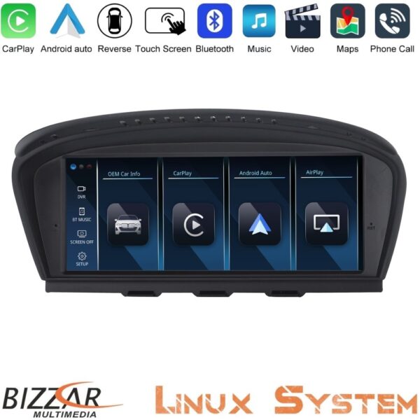 Bizzar BMW 3er/5er/6er (E90/E60/E63) Linux Apple CarPlay | Android Auto screen 10.25″ HD Anti-reflection