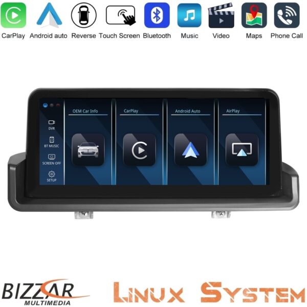 Bizzar BMW 3 series E90 (χωρίς εργ.οθόνη) Linux Apple CarPlay | Android Auto screen 10.25″ HD Anti-reflection