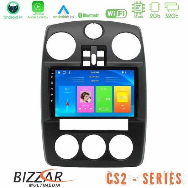 Bizzar CS2 Series 4Core Android14 2+32GB Chrysler PT-Cruiser 2000-2005 Navigation Multimedia Tablet 9″ Με Carplay & Android Auto
