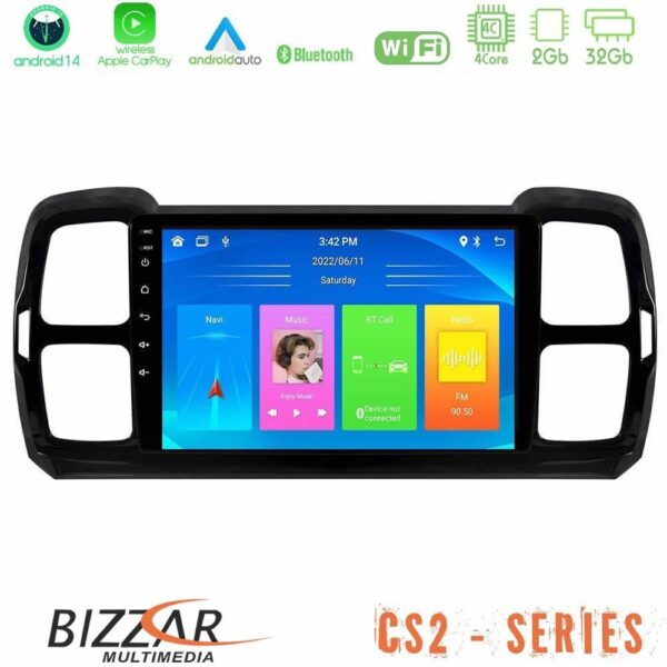 Bizzar CS2 Series 4Core Android14 2+32GB Citroen DS5 Aircross 2017-2021 Navigation Multimedia Tablet 9″ Με Carplay & Android Auto