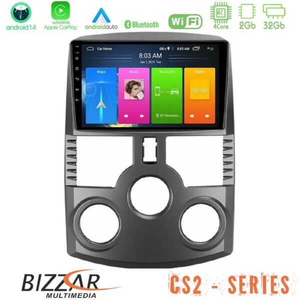 Bizzar CS2 Series 4Core Android14 2+32GB Daihatsu Terios Navigation Multimedia Tablet 9" Με Carplay & Android Auto
