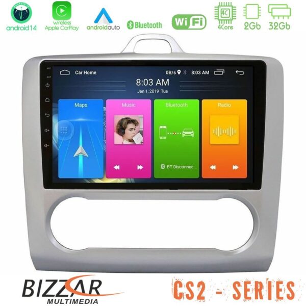 Bizzar CS2 Series 4Core Android14 2+32GB Ford Focus Auto AC Navigation Multimedia Tablet 9" Με Carplay & Android Auto
