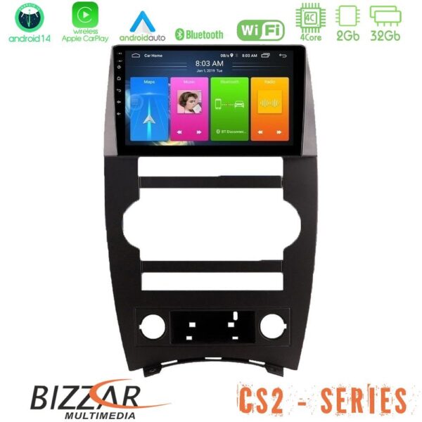 Bizzar CS2 Series 4Core Android14 2+32GB Jeep Commander 2007-2008 Navigation Multimedia Tablet 9" Με Carplay & Android Auto