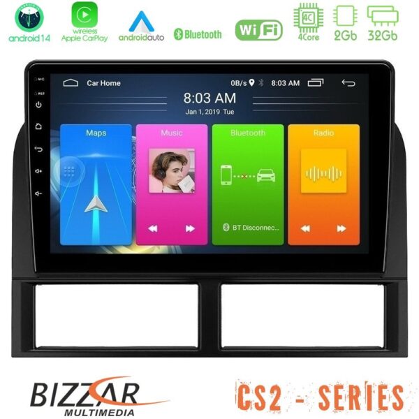 Bizzar CS2 Series 4Core Android14 2+32GB Jeep Grand Cherokee 1999-2004 Navigation Multimedia Tablet 9" Με Carplay & Android Auto