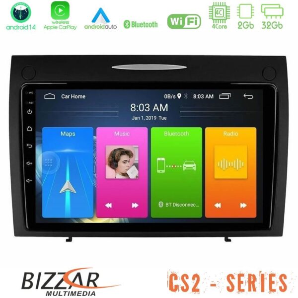 Bizzar CS2 Series 4Core Android14 2+32GB Mercedes SLK Class Navigation Multimedia Tablet 9" Με Carplay & Android Auto