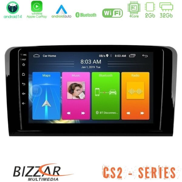 Bizzar CS2 Series 4Core Android14 2+32GB Mercedes ML/GL Class Navigation Multimedia Tablet 9" Με Carplay & Android Auto