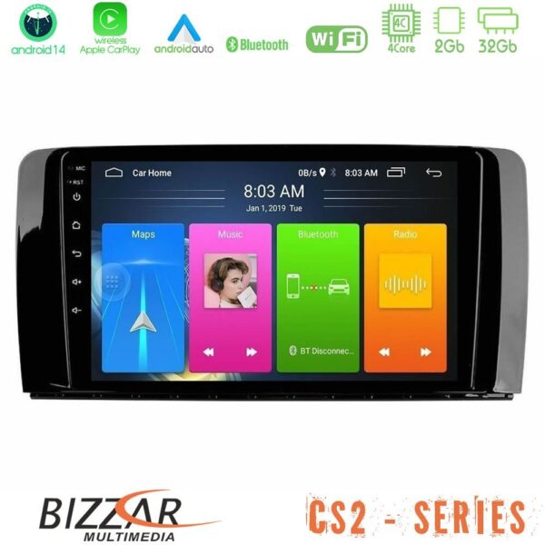 Bizzar CS2 Series 4Core Android14 2+32GB Mercedes R Class Navigation Multimedia Tablet 9" Με Carplay & Android Auto