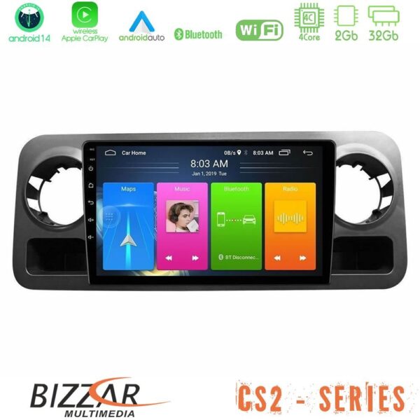 Bizzar CS2 Series 4Core Android14 2+32GB Mercedes Sprinter W907 Navigation Multimedia Tablet 10" Με Carplay & Android Auto