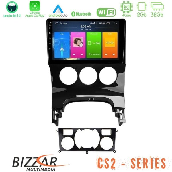 Bizzar CS2 Series 4Core Android14 2+32GB Peugeot 3008 AUTO A/C Navigation Multimedia Tablet 9" Με Carplay & Android Auto