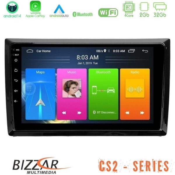 Bizzar CS2 Series 4Core Android14 2+32GB VW Beetle Navigation Multimedia Tablet 9" Με Carplay & Android Auto