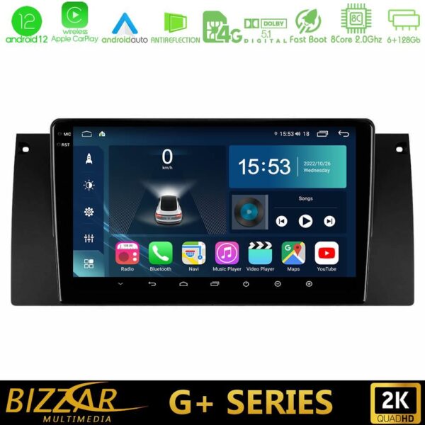 Bizzar G+ Series BMW 5 Series (E39) / X5 (E53) 8core Android12 6+128GB Navigation Multimedia Tablet 9"